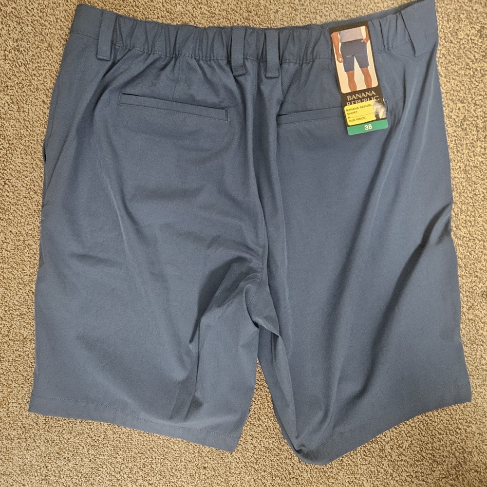 Banana Republic Short Mens‎ 38 Blue Elastic Waistband Flat Front - Picture 6 of 10